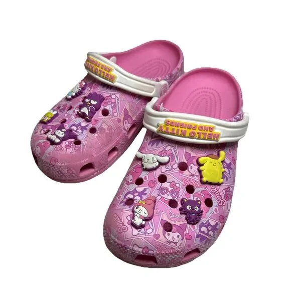 Crocs Limited Edition Hello Kitty And Friends Classic Clog Pink / White  Size 6 - Picture 5 of 15